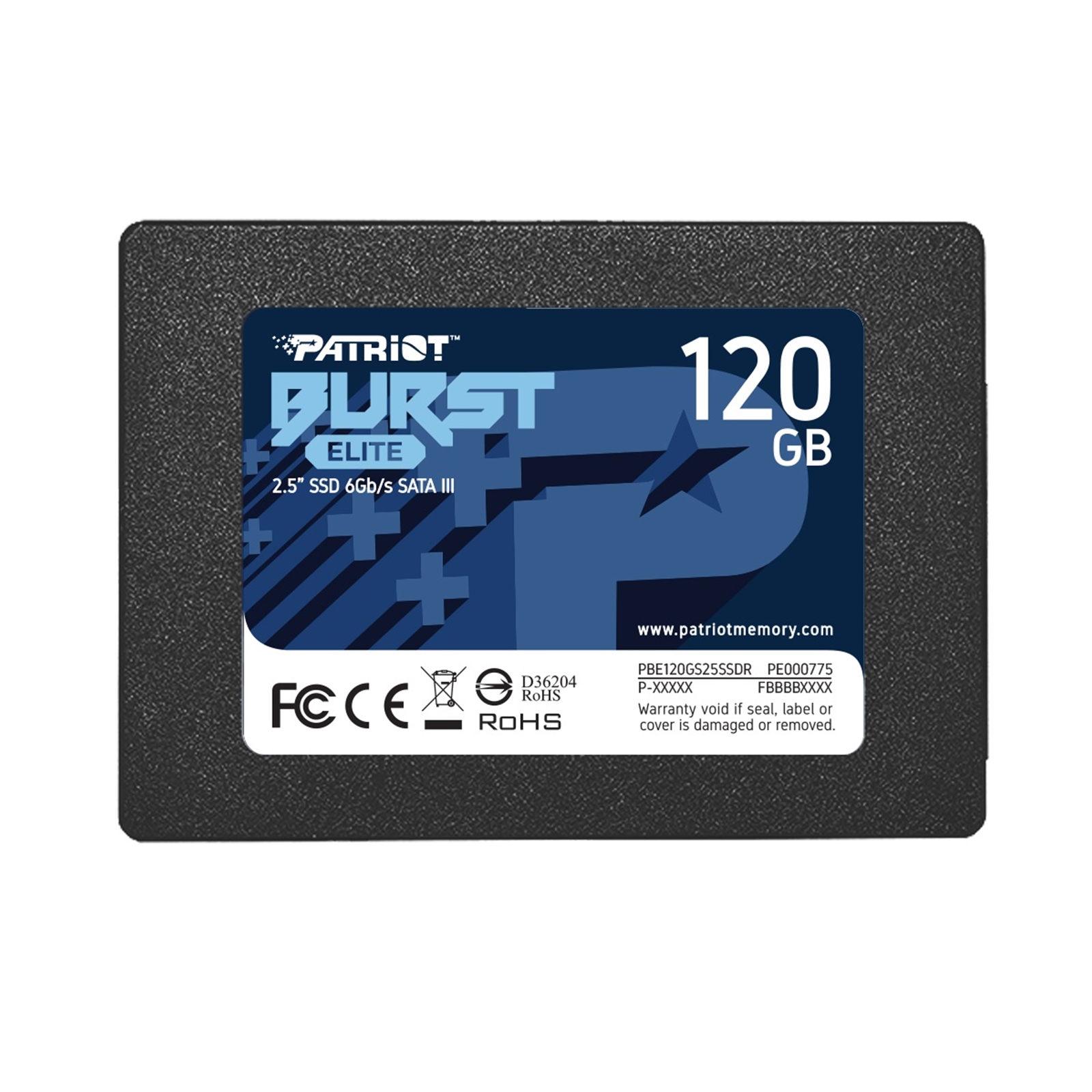 Patriot Elite (PBE120GS25SSDR) 120GB 2.5 Inch SSD, Read 450MB/s, Write 320MB/s, Sata 3 Interface.