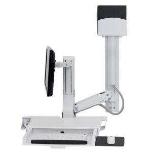 Ergotron - 45-594-216 SV Combo System with Worksurface & Pan, Small CPU Holder (white)