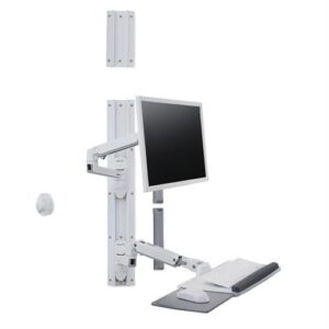 Ergotron - 45-551-216 LX Wall Mount System (white) Keyboard & Monitor Mount