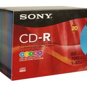 Sony - 20CDQ80RX - 20CDQ80RX 48 CD-R Media - 700MB - 120mm Standard - 20 Pack Slim Jewel Case