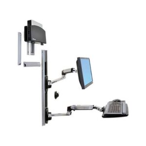 Ergotron - 45-253-026 LX Wall Mount System, Small CPU Holder Keyboard & Monitor Mount