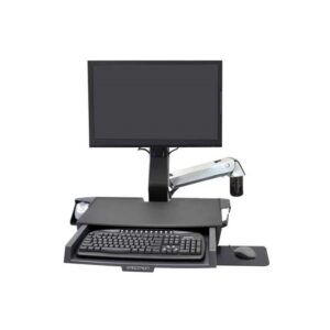 Ergotron - 45-260-026 StyleView Sit-Stand Combo Arm with Worksurface (polished aluminum) Keyboard & Monitor Mount