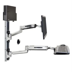 Ergotron - 45-359-026 LX Sit-Stand Wall Mount System, Small CPU Holder Keyboard & Monitor Mount