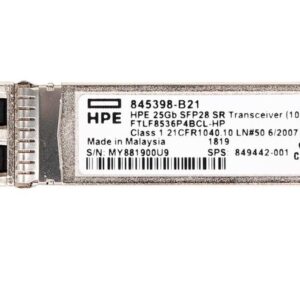 HPE 845398-B21 25Gb/s 25GBase-SR Multi-Mode Fibre 850nm 100m LC Connector SFP28 Transceiver Module