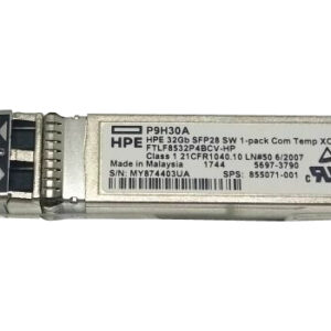 HPE FTLF8532P4BCV-HP 32Gb/s 32GBase-SW Multi-Mode Fibre 850nm 100m Duplex LC Connector SFP+ Transceiver Module