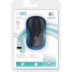 Logitech M185 Wireless Black & Blue Mouse - Image 2