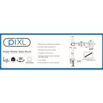 piXL Single Monitor Arm, For Screens Upto 32 inch, Desk Mounted, VESA dimensions of 75x75mm or 34 inch if 100x100mm Vesa, 180 Degrees Swivel, 15 Degrees Tilt, Weight Upto 10kg, Built in Cable Management, Black - Image 3