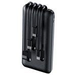 Prevo SP2010 Power Bank,10000mAh Portable Charging for Smart Phones, Tablets and Other Devices, Charge 4 Devices with Prefitted Lightning, USB Type-C, Micro-USB & USB Cables, LED Torch, Black - Image 2