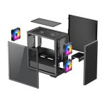 DeepCool MATREXX 40 3FS Case, Gaming, Black, Micro Tower, 1 x USB 3.0 / 1 x USB 2.0, Tempered Glass Side Window Panel, Mesh Front Panel for Optimized Airflow, Tri-Colour LED Fans, Micro ATX, Mini-ITX - Image 13