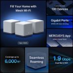 Mercusys Halo H50G (3-pack) AC1900 Whole Home Mesh Wi-Fi System, 600 Mbps at 2.4 GHz + 1300 Mbps at 5 GHz, 3x Internal Antennas, 3x Gigabit Ports per Unit, Halo App, One Unified Network, Seamless Roaming - Image 7