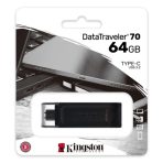 Kingston DT70/64GB DataTraveler 64GB USB Flash Drive, USB 3.2,USB-C, Gen1, 80MB/s, Clear Cap, Black, Retail. - Image 3