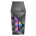 ANTEC DF800 FLUX Case, Gaming, Black, Mid Tower, 2 x USB 3.0, Tempered Glass Side Window Panel, Geometrical Mesh Design & Mirror Surface Front Panel, Addressable RGB LED Fans, Patented F-LUX Platform Cooling Solution, ATX, Micro ATX, Mini-ITX - Image 4