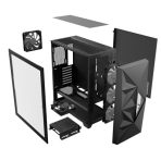 ANTEC DF800 FLUX Case, Gaming, Black, Mid Tower, 2 x USB 3.0, Tempered Glass Side Window Panel, Geometrical Mesh Design & Mirror Surface Front Panel, Addressable RGB LED Fans, Patented F-LUX Platform Cooling Solution, ATX, Micro ATX, Mini-ITX - Image 9