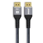 Prevo DP14-2M DisplayPort Cable, DisplayPort 1.4 (M) to DisplayPort 1.4 (M), 2m, Black & Grey, Supports Displays up to 8K@60Hz, Robust Braided Cable, Gold-Plated Connectors, Superior Design & Performance, Retail Box Packaging - Image 2