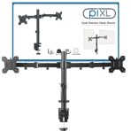 piXL Double Monitor Arm, For Upto 2x 27 inch Monitors, Desk Mounted, VESA dimensions of 75x75mm or 100x100mm, 180 Degrees Swivel, 15 Degrees Tilt, Weight Upto 10kg per screen, Built in Cable Management - Image 6