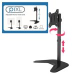 piXL Single Monitor Arm Desk Stand, For Screens up to 32", Max Weight 10Kg, Freestanding, Height Adjustable, Pivot, Swivel 360 - Image 9