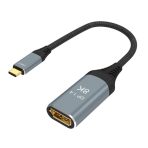 Prevo USBC-DP-ADA Display Converter Adapter, USB Type-C (M) to DisplayPort (F), 0.2m, Black & Silver, DisplayPort 1.4, Supports up to 8K@30Hz, Braided Cable, Retail Box Packaging - Image 3