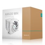 DeepCool AK620 WH Fan CPU Cooler, Universal Socket, Dual Powerful 120mm FDB PWM White Fans, 1850RPM, 6 Heat Pipes, 260W Heat Dissipation Power, Unique Matrix Fin Design, White Edition, - Image 9