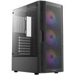 ANTEC AX20 Case, Black, Mid Tower, 1 x USB 3.0 / 2 x USB 2.0, Tempered Glass Side Window Panel, Slanted Bar & Mesh Design for Massive Airflow, 3 x RGB LED Fans Included, ATX, Micro ATX, Mini-ITX - Image 2