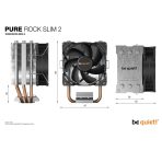 be quiet! Pure Rock Slim 2 Fan CPU Cooler, Universal Socket, Pure Wings 2 92mm PWM Black Cooling Fan, 2000RPM, 3 Heat Pipes, 130W TDP, Slim & Compact Design, Intel LGA 1700 & AMD AM5 Compatible - Image 7
