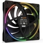 be quiet! Light Wings PWM High Speed Addressable RGB Fan Pack, 120mm, 2500RPM, 4-Pin PWM Fan & 3-Pin ARGB Connectors, Black Frame, Black Blades, ARGB Lighting on Front & Rear, Addressable RGB Hub Included - Image 4