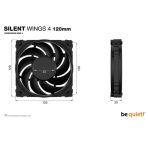 be quiet! Silent Wings 4 Black Fan, 120mm, 1600RPM, 3-Pin Fan Connector, Black Frame, Black Blades, Optimized Fan Blades for High End Performance, 2 Mounting Options - Image 2