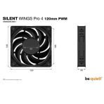 be quiet! Silent Wings Pro 4 PWM Black Fan, 120mm, 3000RPM, 4-Pin PWM Fan Connector, Black Frame, Black Blades, Optimized Fan Blades for the Highest Performance for Radiators & Heat Sinks, 3 Mounting Options, 3 Speed Switch - Image 2