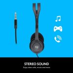 Logitech H111 Wired Headset, Stereo Sound, 3.5mm Audio Jack, Noise-Cancelling Microphone, Black - Image 3
