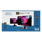 piXL PX27UDH4K 27 Inch Frameless IPS Monitor, 4K, LED Widescreen, 5ms Response Time, 60Hz Refresh Rate, HDMI, Display Port, 2x USB-A, USB-B, USB-C, 16.7 Million Colour Support, VESA Mount, Black Finish, 3 Year Warranty - Image 5