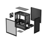 DeepCool CH370, Black, Mini Tower Chassis w/ Tempered Glass Window, 1x 120mm Fan, 2x USB 3.0, mATX/mITX - Image 7