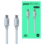 Prevo USB 2.0 60W C to C PVC cable, 20V/3A, 480Mbps, White, Superior Design & Performance, Retail Box Packaging - Image 4