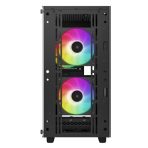 DeepCool CC360 ARGB, Black, Mini Tower Chassis w/ Tempered Glass Window, 3x 120mm ARGB Fans, USB 3.0, mATX/mITX - Image 4