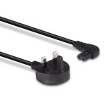 Lindy 30454 0.5m UK 3 Pin Plug To Right Angle IEC C7 (Figure-8) 3 Amp Fuse Mains Extension Cable - Black - Image 3