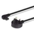 Lindy 30454 0.5m UK 3 Pin Plug To Right Angle IEC C7 (Figure-8) 3 Amp Fuse Mains Extension Cable - Black - Image 5