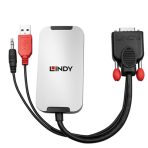 Lindy 38296 0.18m VGA & Audio (M) To HDMI (F) 1.2 USB Powered 1920x1080@60Hz Adapter Cable - Black - Image 2