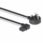 Lindy 30446 1m UK 3 Pin Plug To Right Angle IEC C13 (Kettle) 5 Amp Fuse Mains Extension Cable - Black - Image 3