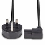Lindy 30446 1m UK 3 Pin Plug To Right Angle IEC C13 (Kettle) 5 Amp Fuse Mains Extension Cable - Black - Image 4