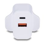 LINDY 73425 30W USB Type A & C Charger UK Plug, 3A, Power Delivery 3.0 + PPS, 2 Output Connectors (USB, 24 pin USB-C), White - Image 4