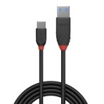 Lindy 36915 0.5m USB-A (M) 3.2 To USB-C (M) 3.2 Black Line 10Gbps Cable - Black - Image 2