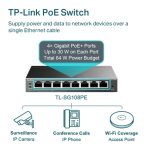 TP-Link TL-SG108PE 8-Port Metal Gigabit Easy Smart Switch with 4-Port PoE+ (64W) - Image 5