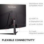 Viewsonic Omni VX3218C-2K 32 Inch Curved Gaming Monitor, QHD, 165Hz, Freesync, 2xHDMI, DisplayPort, 1ms VESA, Speakers - Image 6