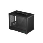 DeepCool CH160 Ultra-Portable Gaming Case Black Micro Tower with Tempered Glass Side Window Panel, Advanced Cooling, USB 3.0/USB-C Ports, Pre-Installed Fans, Mini-ITX - Image 2