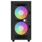 DeepCool CH360 Digital Gaming Case Black Mid Tower with Tempered Glass Side Window Panel, Advanced Cooling, USB 3.0/USB-C Ports, Pre-Installed Fans, Micro ATX/Mini-ITX - Image 4