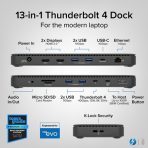 Plugable TBT4-UD5 ThunderBolt 4 Dual Monitor (2x 4K or 1x 8K) 96W USB-C PD Docking Station - Image 2