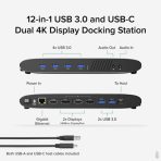 Plugable UD-6950H Universal Dual Monitor 4K USB-A/USB-C DisplayLink Certified Docking Station - Image 2