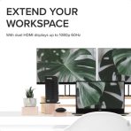 Plugable UD-3900Z USB-A/USB-C Dual Monitor Universal DisplayLink Certified Docking Station - Image 3