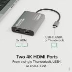 Plugable USBC-6950M Portable USB-C to Dual 4K DisplayLink Certified HDMI Adapter - Image 2