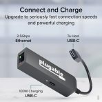 Plugable USBC-E2500PD USB-C to 2.5GbE Gigabit Ethernet Adapter with USB-C PD Charging - Image 2