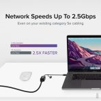 Plugable USBC-E2500 USB-A/USB-C to 2.5GbE Gigabit Ethernet Adapter - Image 3