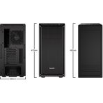 be quiet! Pure Base 600 Case, Silver, MId Tower, 2 x USB 3.2 Gen 1 Type-A, 3 x Pure Wings 2 Black PWM Fans Included, Completely Sound Insulated with Dampening Materials, Adjustable Top Cover Vent - Image 2